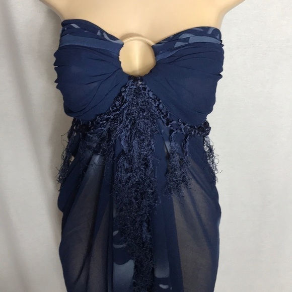 Zuliana Blue Butterfly Print Sarong. Made In USA. New with Tags - Picture 2 of 6